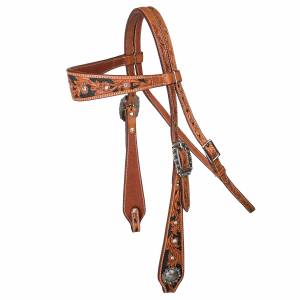 Tabelo Filagree Wide-Brow Headstall with  Studs