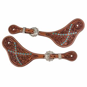Tabelo Spur Straps with  Studded Trim