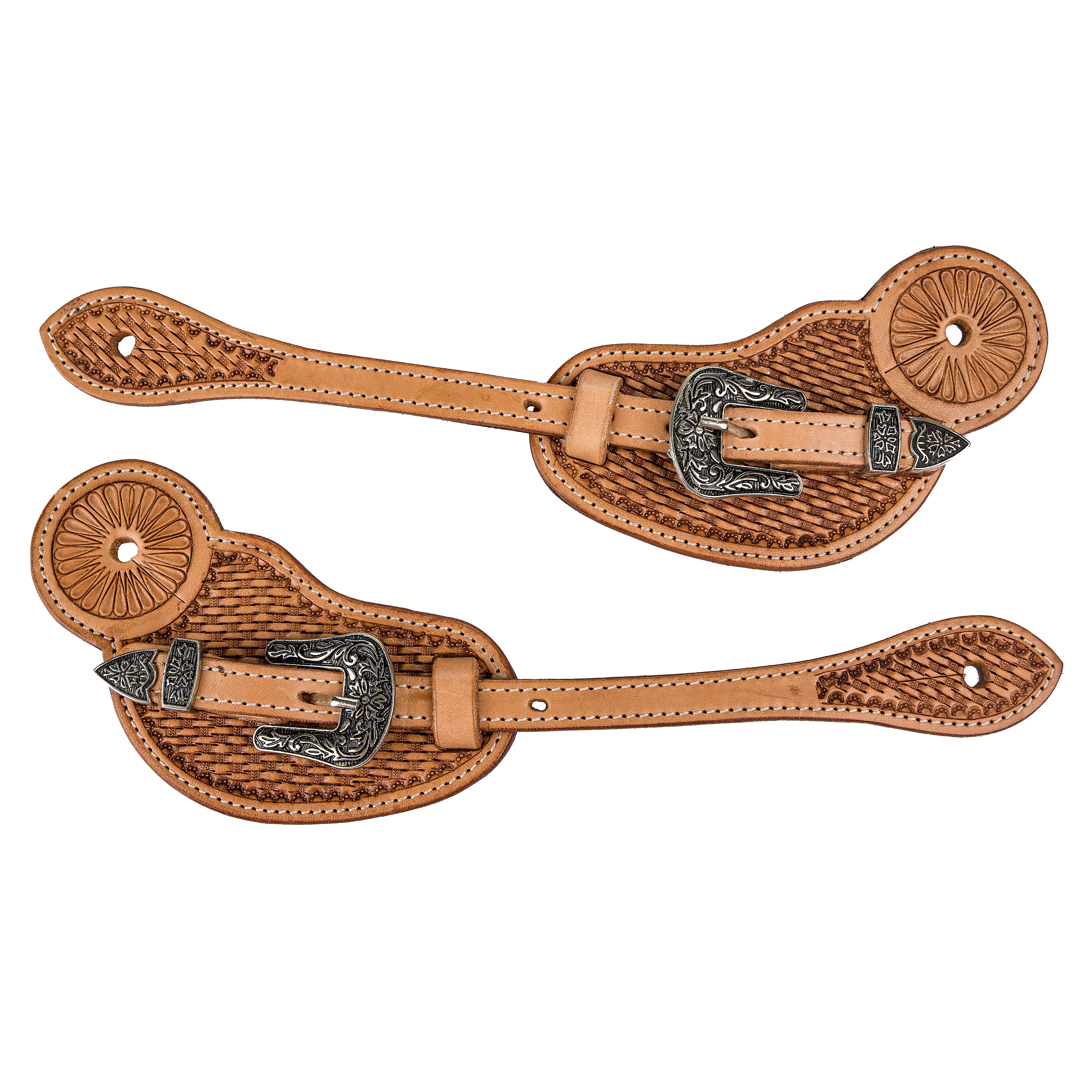 Tabelo Spur Straps with  Basket Tooling