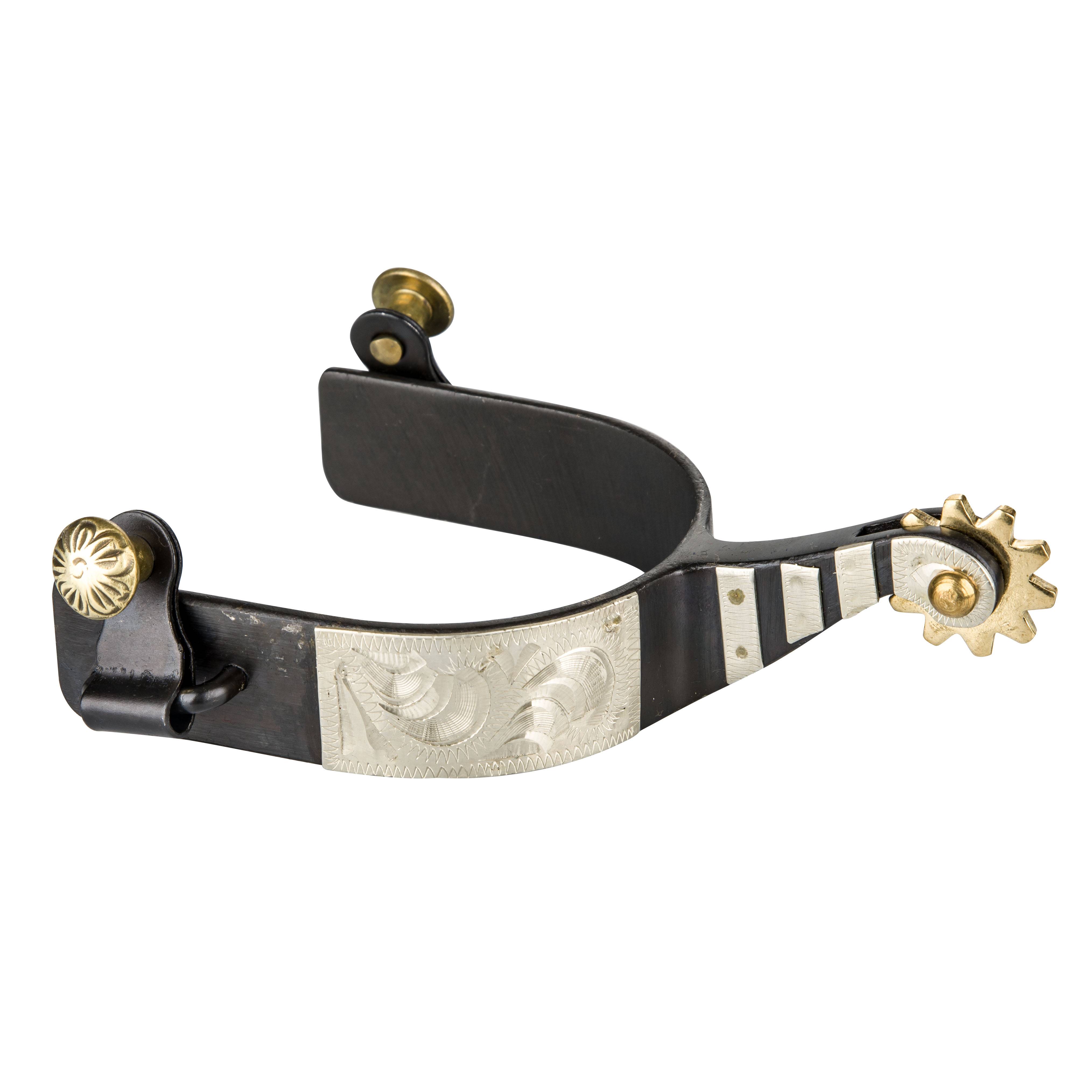 Tabelo BS Roping Spurs with  Silver Overlay