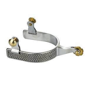 MEMORIAL DAY BOGO: Tabelo SS Basket-weave Roping Spurs - YOUR PRICE FOR 2