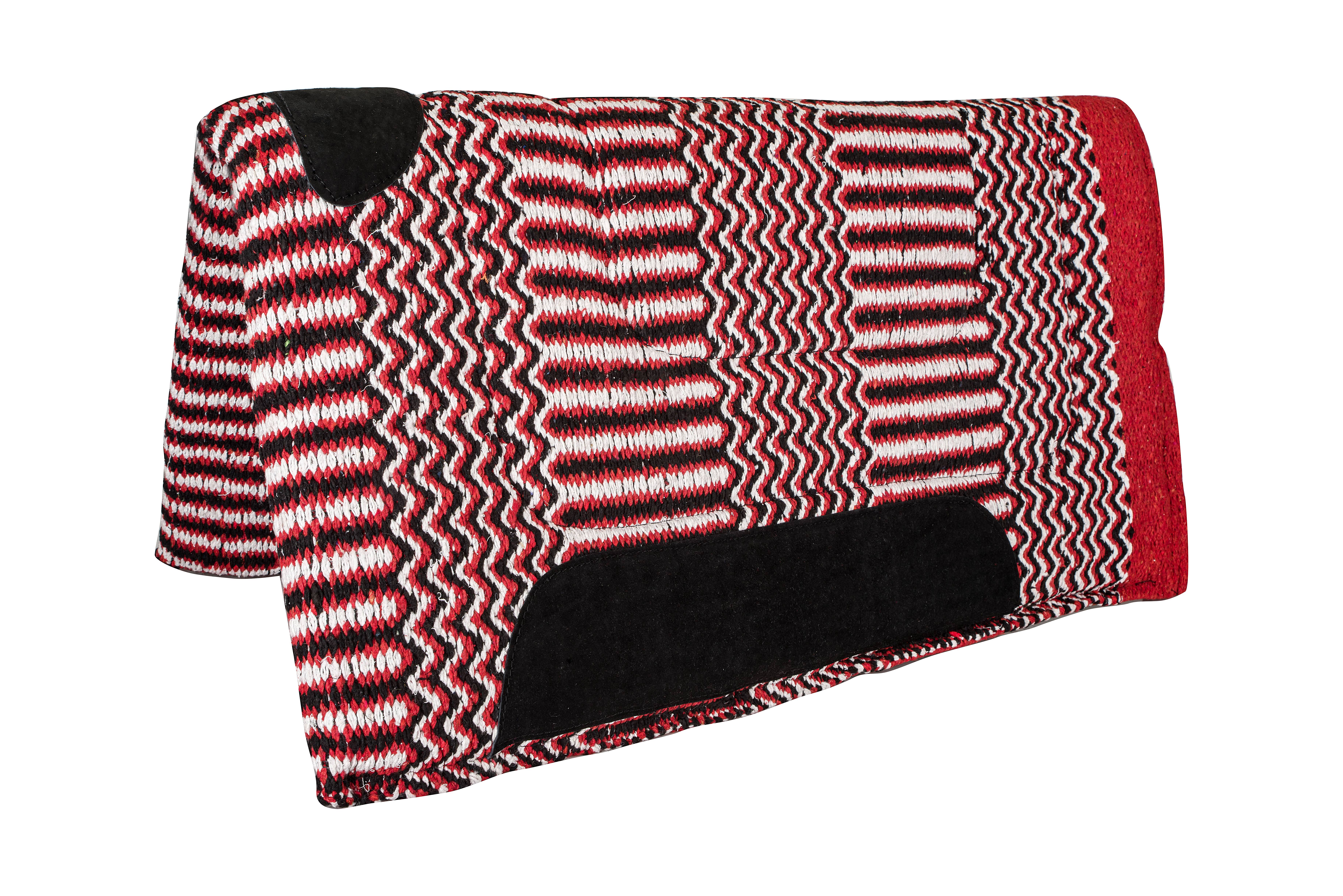 BLANKET-31659-RED-32X32 Tabelo Double Weave Saddle Pad sku BLANKET-31659-RED-32X32