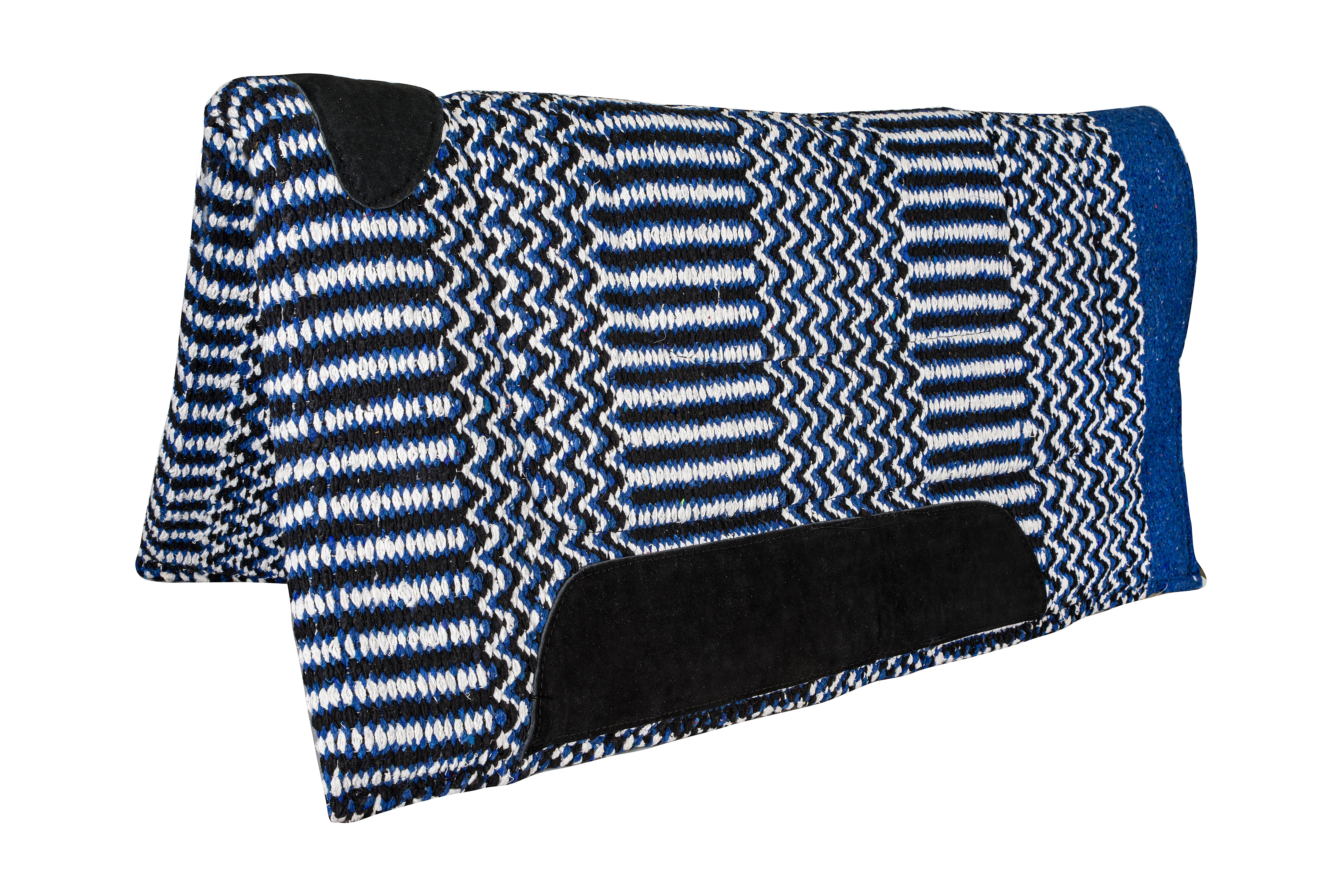 BLANKET-31659-BLUE-32X32 Tabelo Double Weave Saddle Pad sku BLANKET-31659-BLUE-32X32