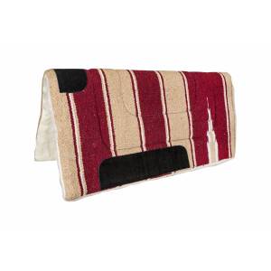 Tabelo Navajo Fleece Pad with  Fleece - Burgundy/Tan - 30 x 30