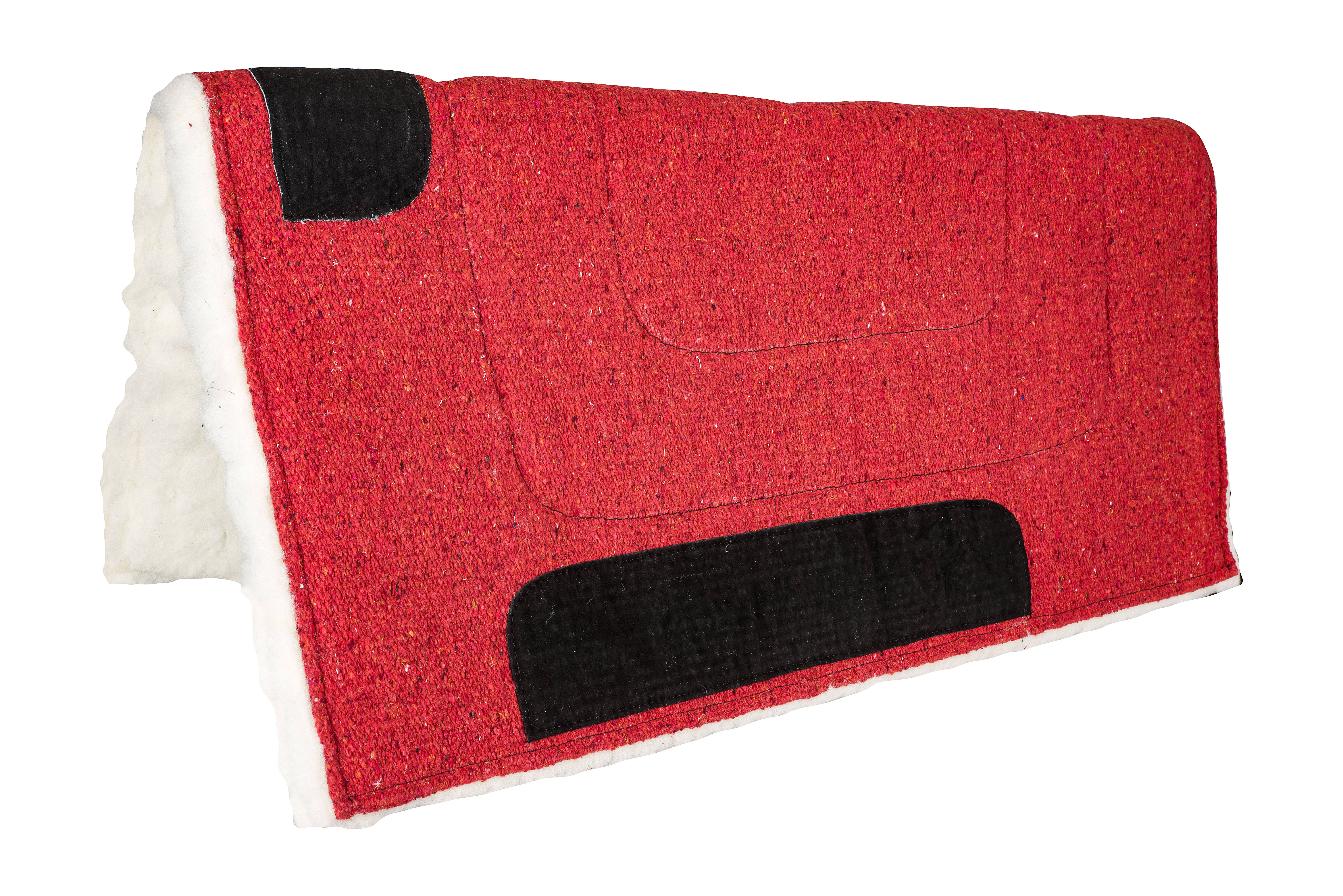 BLANKET-31600-RED-32X32 Tabelo Acrylic Saddle Pad with  Fleece sku BLANKET-31600-RED-32X32