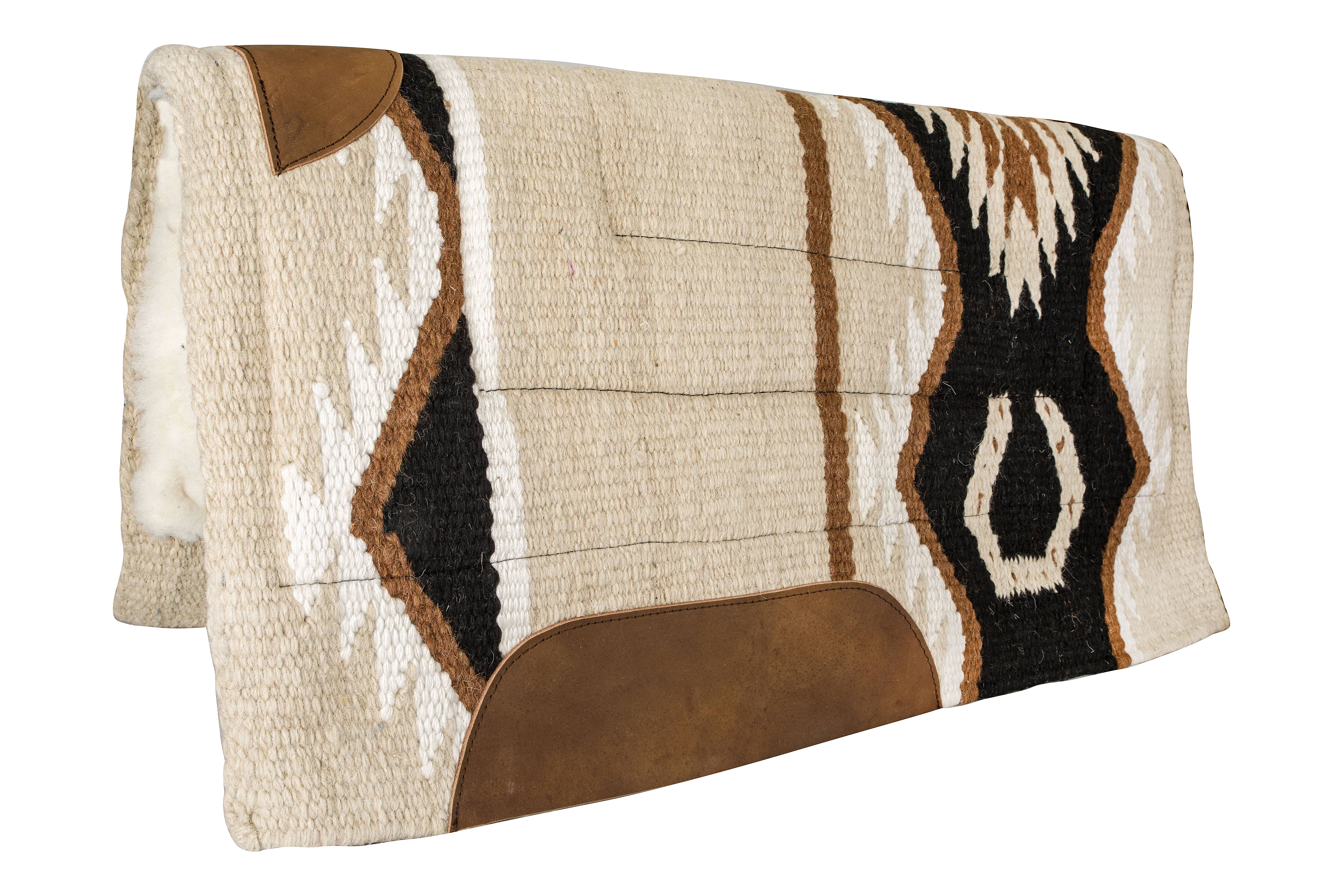 BLANKET-31632TN-TAN-36X34 Tabelo Wool Show Pad with  Horseshoe sku BLANKET-31632TN-TAN-36X34