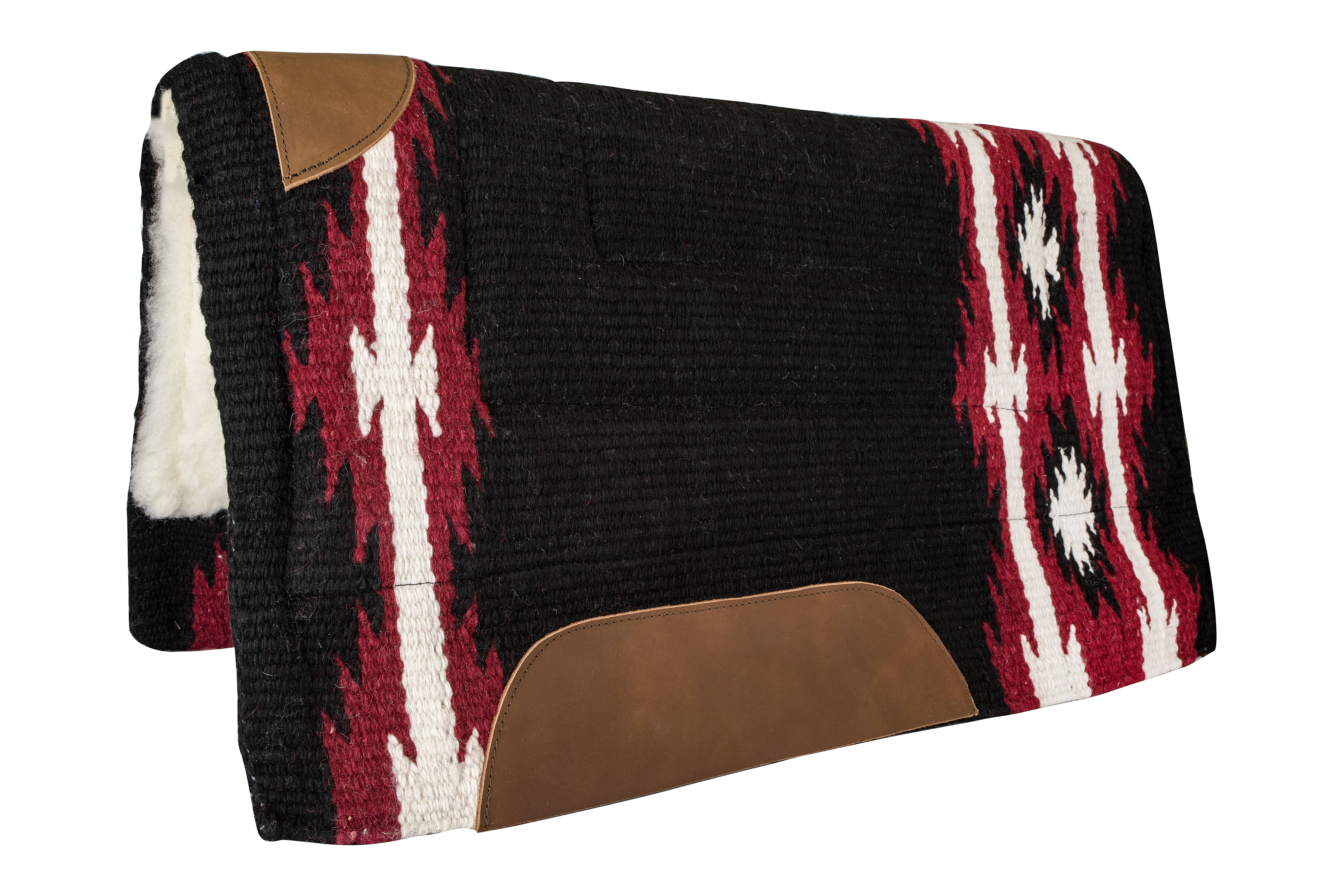 BLANKET-31616BY-BLACK/BURGUNDY-36X34 Tabelo Wool Show Pad with  Free Spirit sku BLANKET-31616BY-BLACK/BURGUNDY-36X34