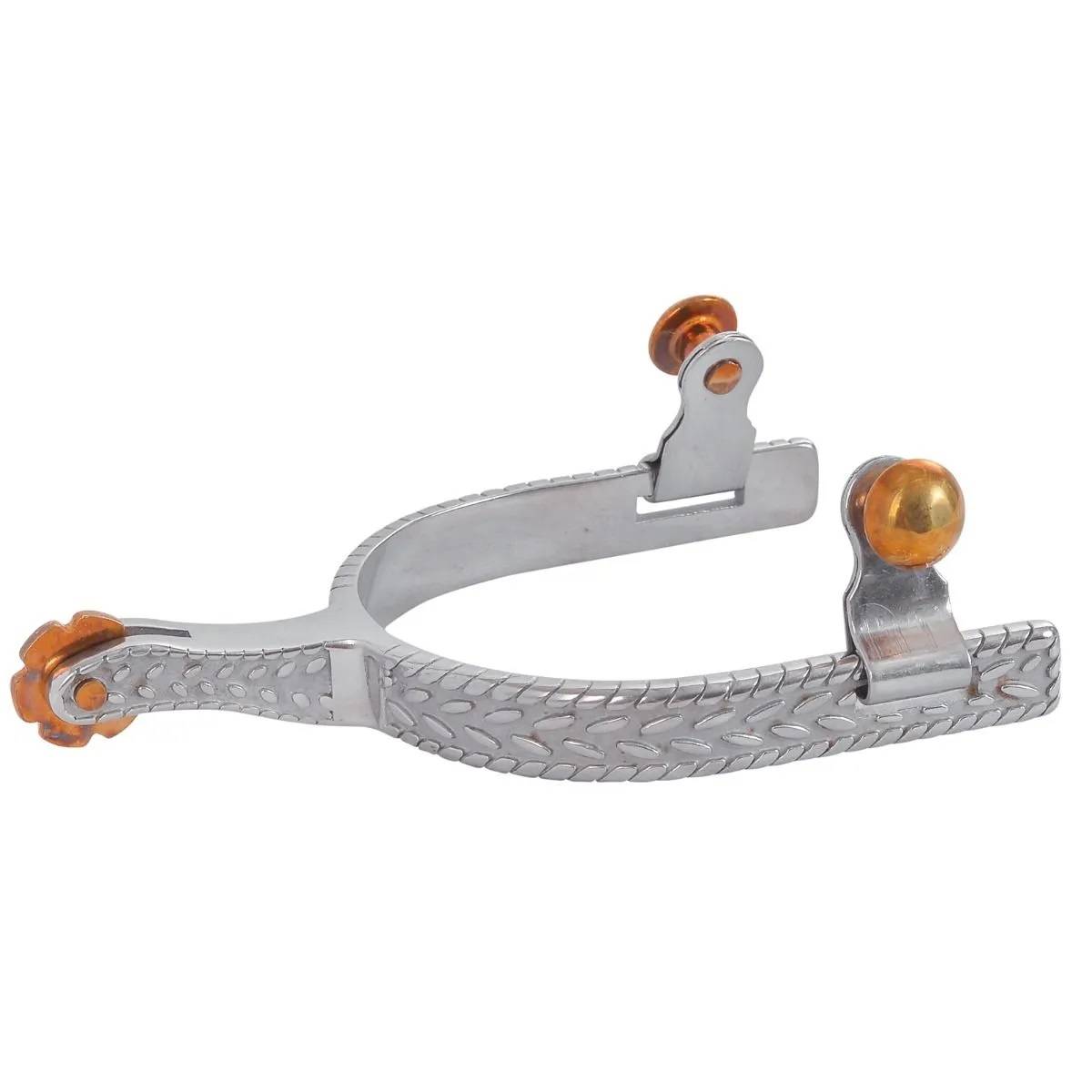 Diamond R Roper Mens Engraved Roper Spurs