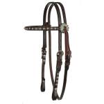 Circle Y Remuda Browband Headstall with Copper Patina Spots