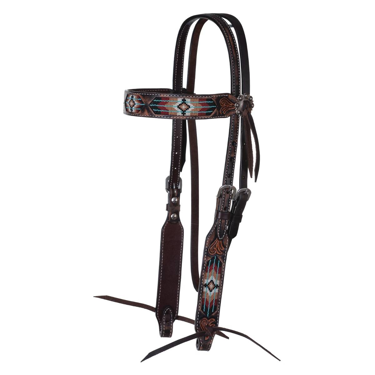 Circle Y Southwestern Beaded Browband Headstall