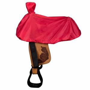 Tabelo Western Saddle Cover with  Tote Bag - Red
