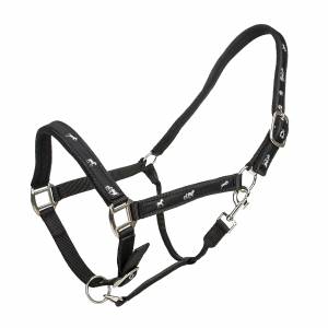 Tabelo Running Horse Halter with Snap - Black - Horse