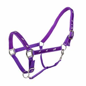 Tabelo Running Horse Halter with Snap - Purple - Horse