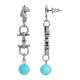 1928 Jewelry Turquoise Bead Horse Bit and Horse Head Post Drop Earrings