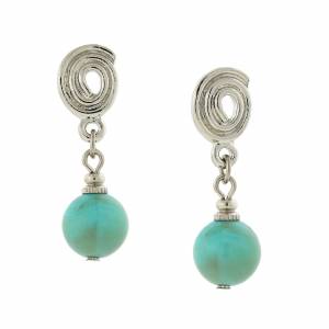1928 Jewelry Faux Turquoise Bead Drop Earrings