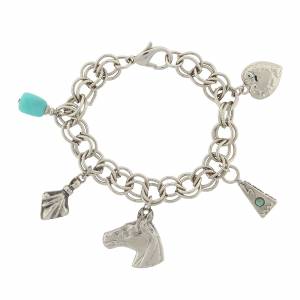 1928 Jewelry Multi-Charm Horse Bracelet