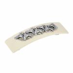1928 Jewelry Ivory Pewter Racing Horses Hair Barrette