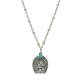 1928 Jewelry Turquoise Horseshoe Pendant Necklace