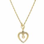 1928 Jewelry Live Love Rescue Open Heart Toggle Necklace