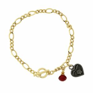 1928 Jewelry Save A Life Heart Toggle Bracelet