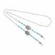 1928 Jewelry Dog Paw Turquoise Bead Eye Glass Holder Chain