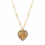 1928 Jewelry Heart And Cat Crystal Accent Pendant Necklace