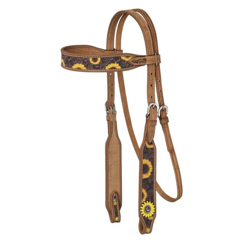 Silver Royal Sunflower Browband Headstall