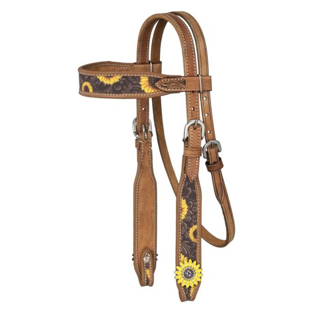 Silver Royal Mini Sunflower Browband Headstall