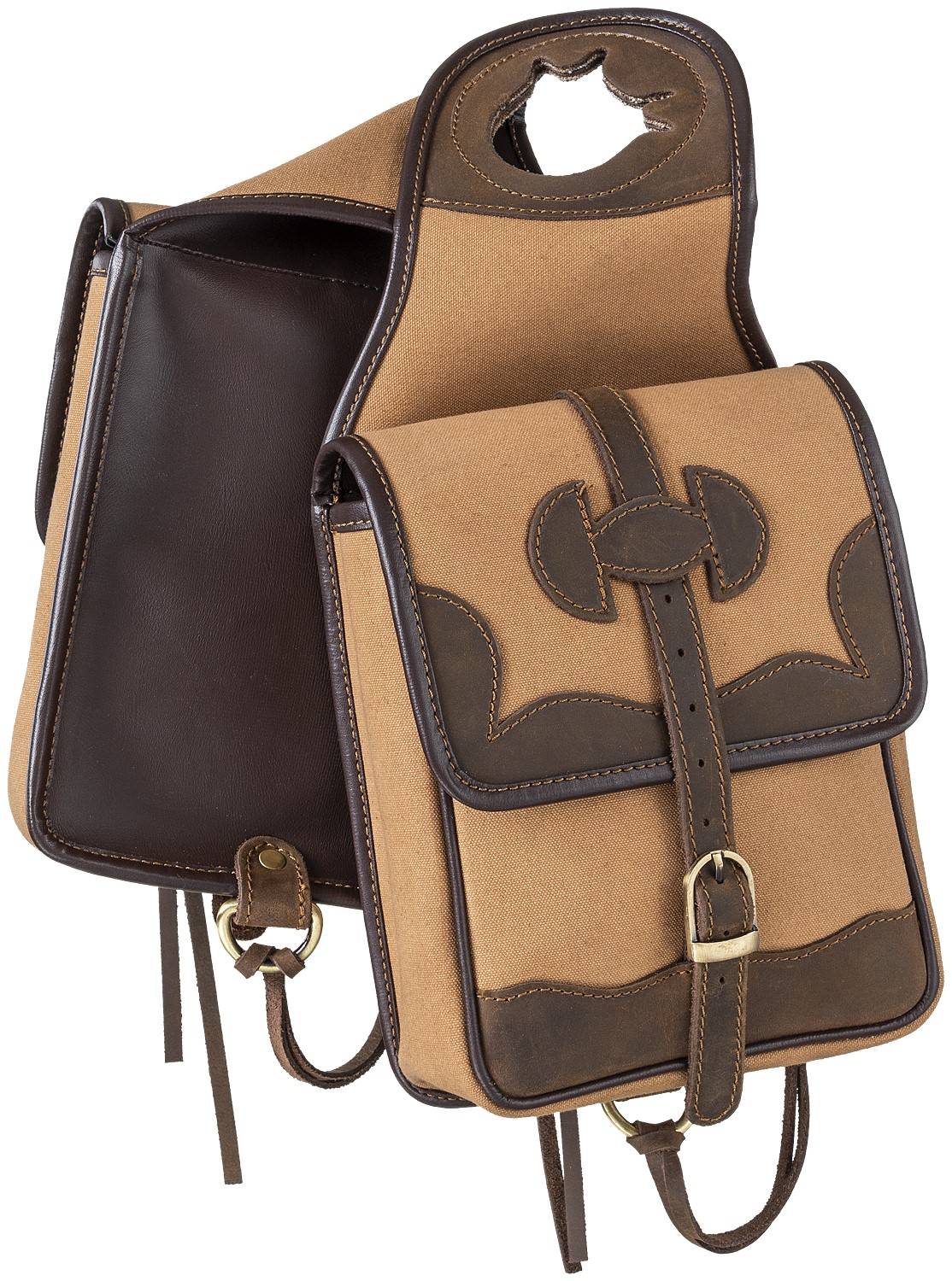 61-9929-17-0 Tough-1 Canvas and Leather Horn Bag sku 61-9929-17-0