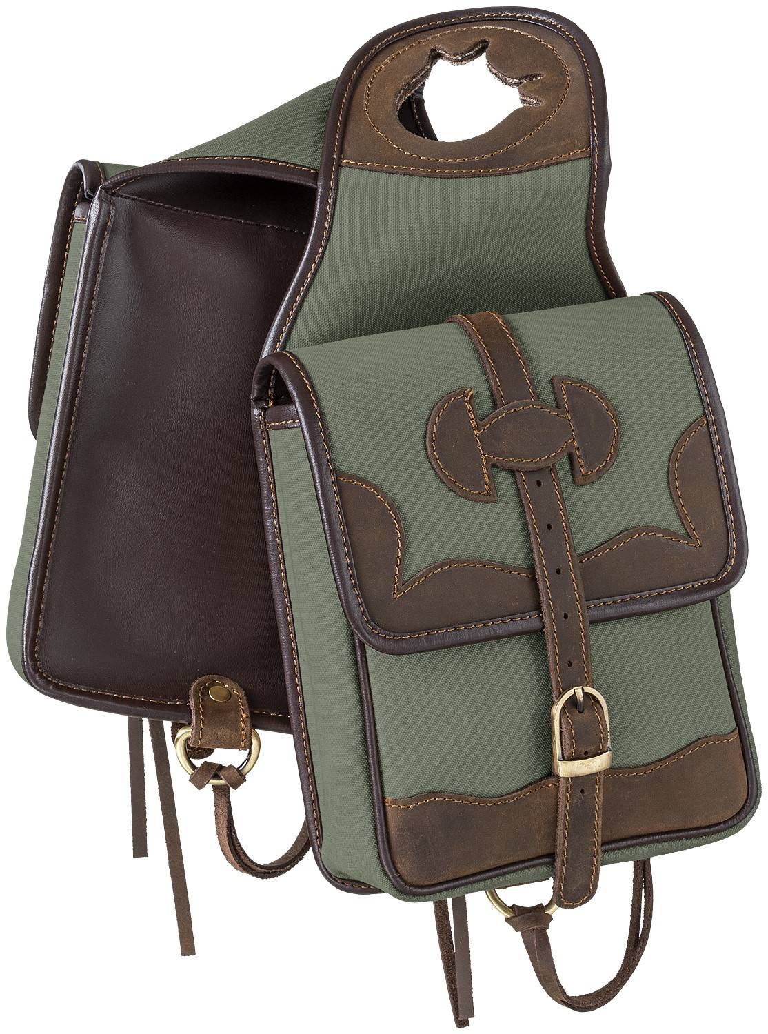 Tough-1 Canvas and Leather Horn Bag