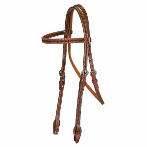 MEMORIAL DAY BOGO: TABELO Browband Headstall with Basket Tooling - YOUR PRICE FOR 2