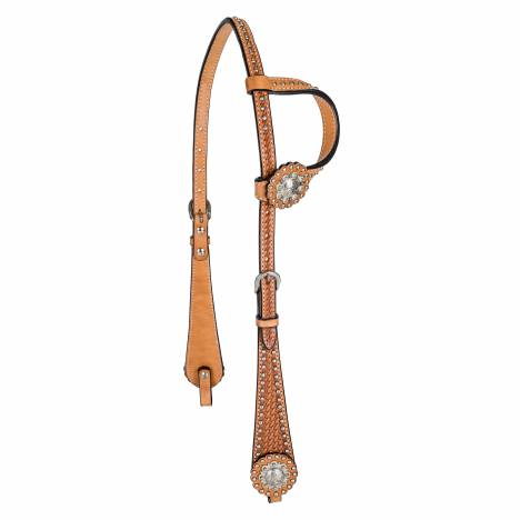 TABELO One Ear Headstall with Tooling & SS Spots