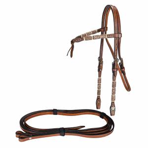 MEMORIAL DAY BOGO: TABELO Knotted Browband Bridle with Rawhide - YOUR PRICE FOR 2