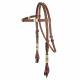 TABELO Browband Headstall with Rawhide Trim