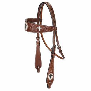 MEMORIAL DAY BOGO: TABELO Browband Headstall Cross Inlay - YOUR PRICE FOR 2