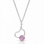 Montana Silversmiths A Drop of Pink Tension Heart Necklace