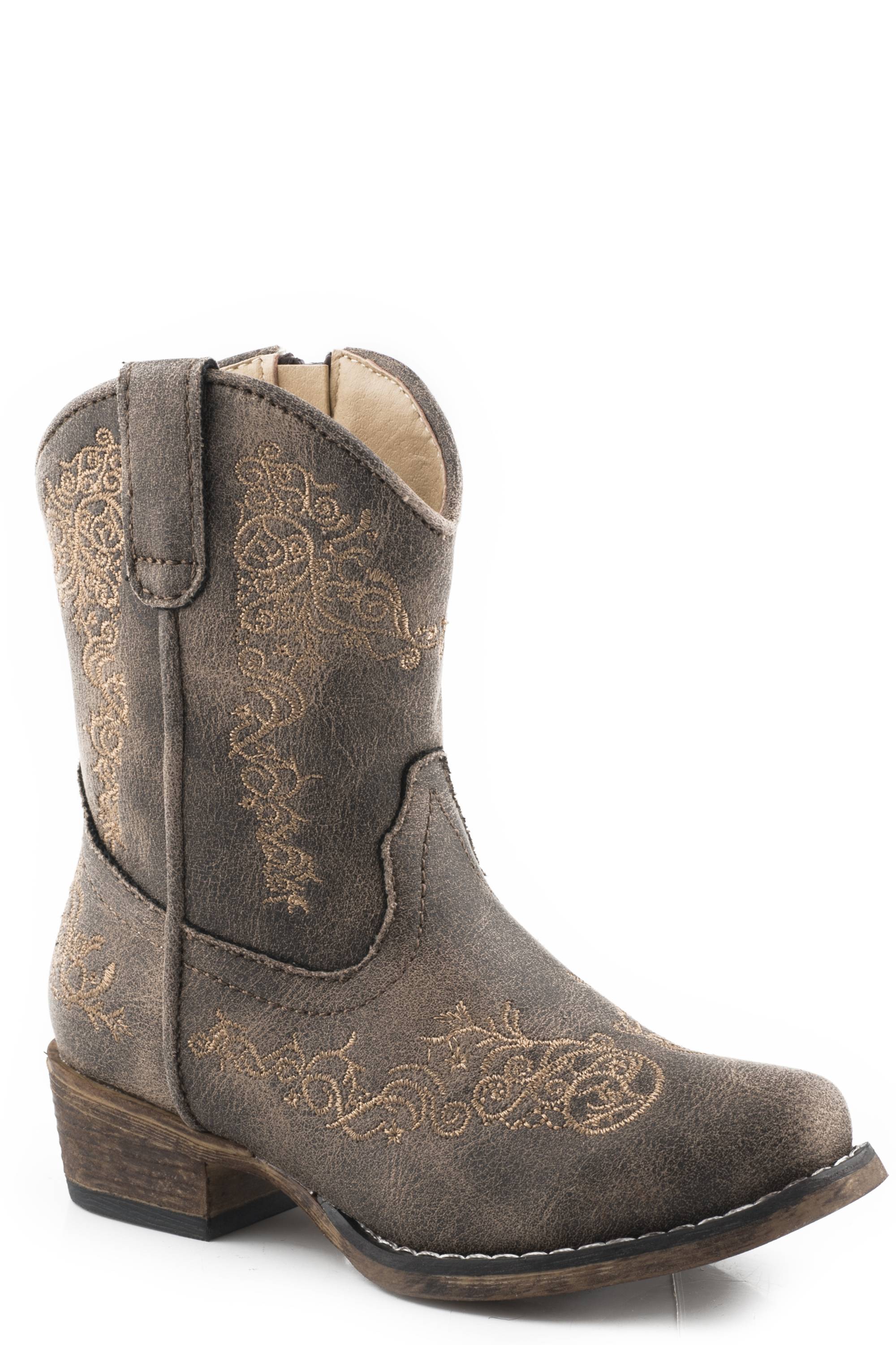 Roper Toddler Vintage Brown Vamp And Shaft Boots