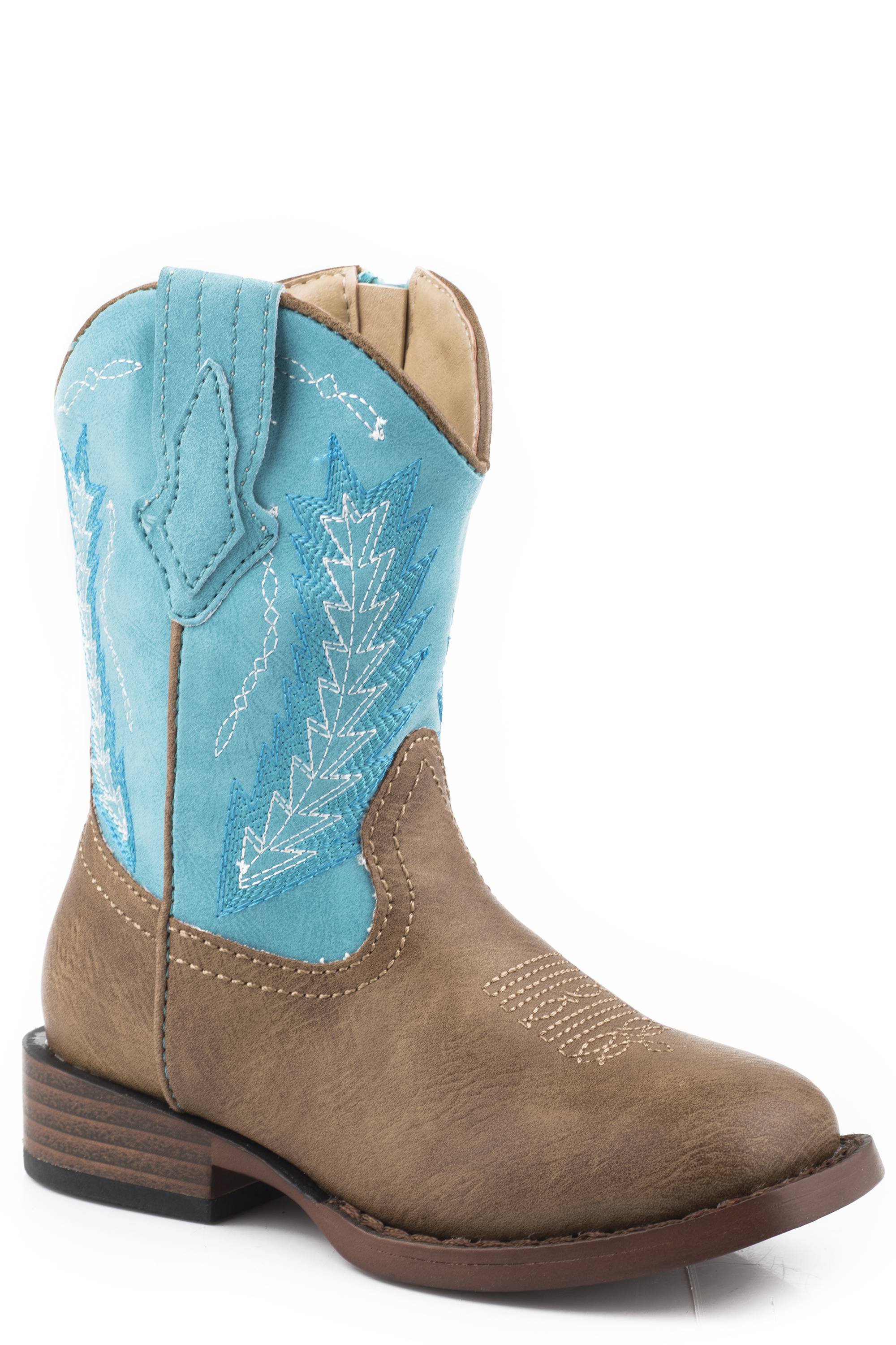 Roper Toddler Tan Vamp With Turquoise Shaft Boots