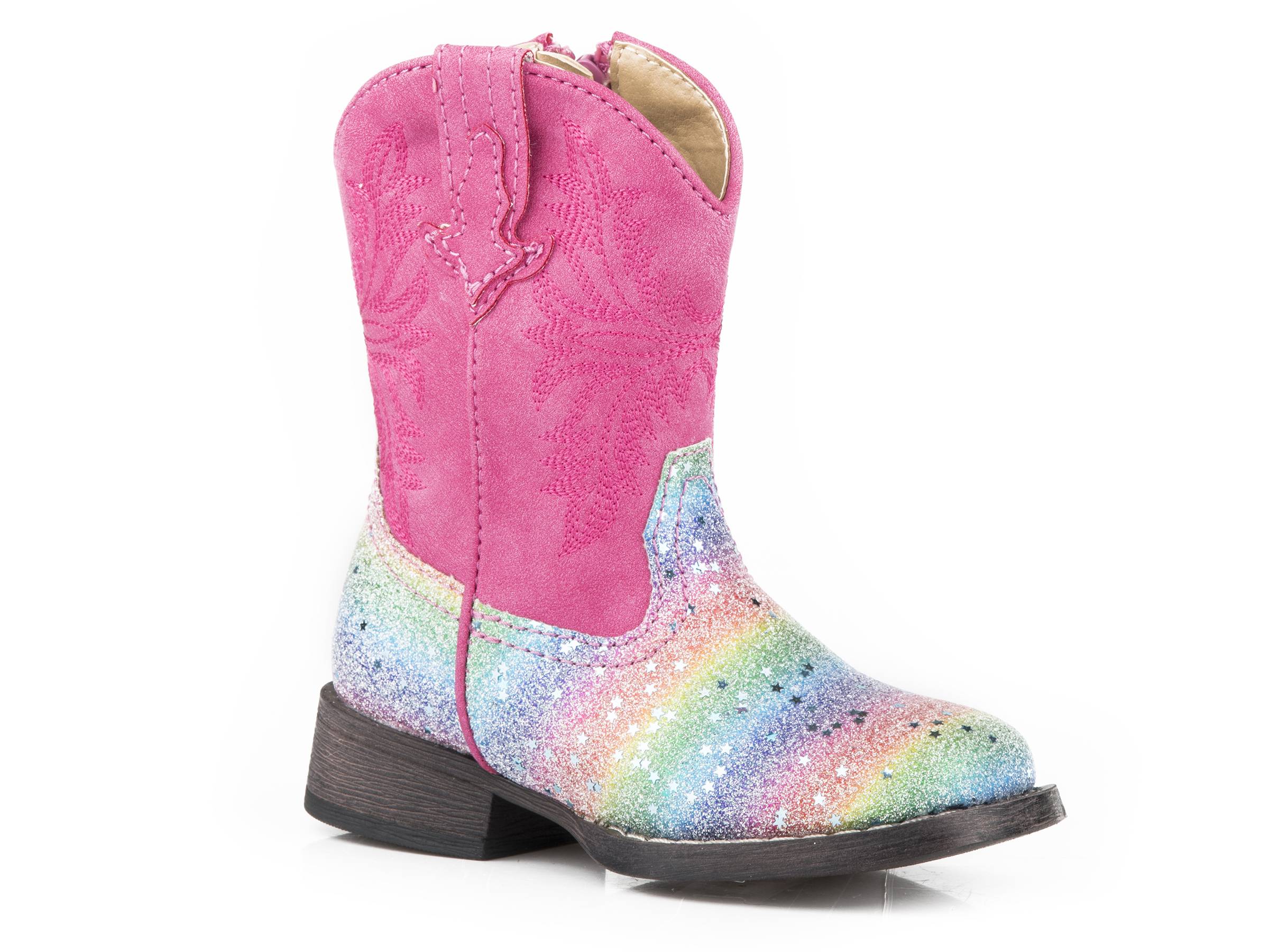 Roper Toddler Multi Rainbow Glitter/Pink Boots