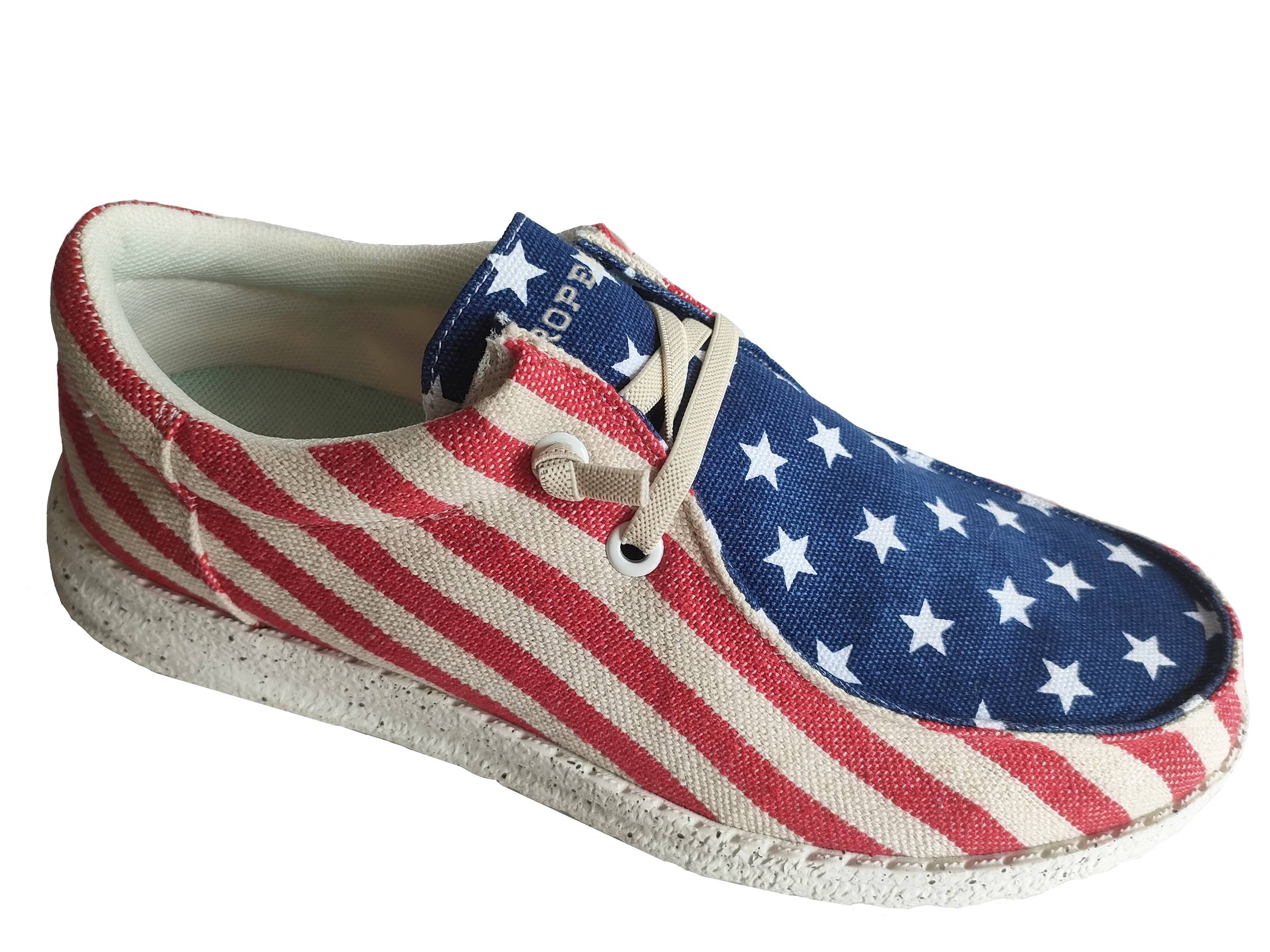 Roper Mens Canvas Flag Two-Eye Chukka Shoes