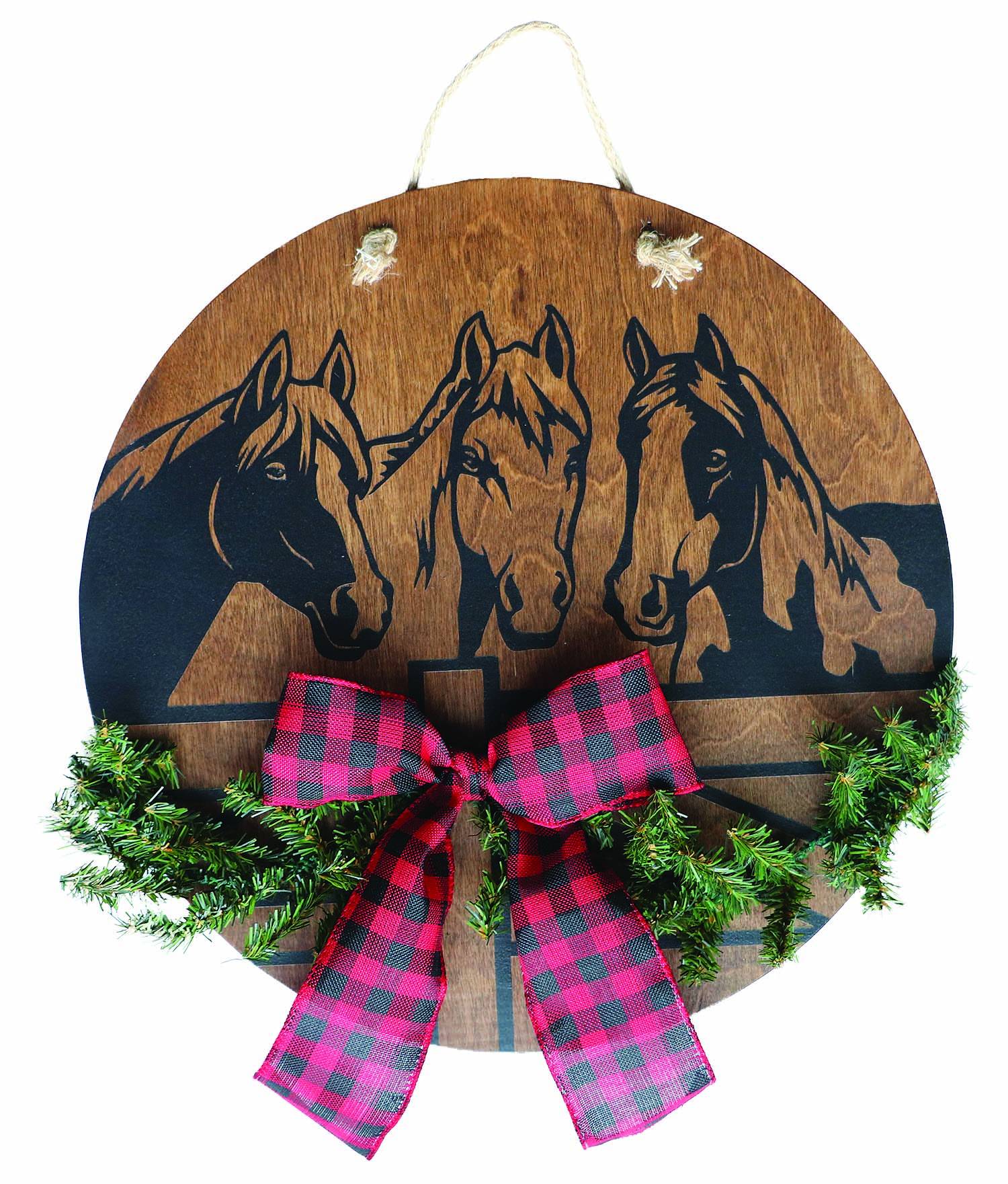 Kelley Holiday Horse Trio Door Hanger