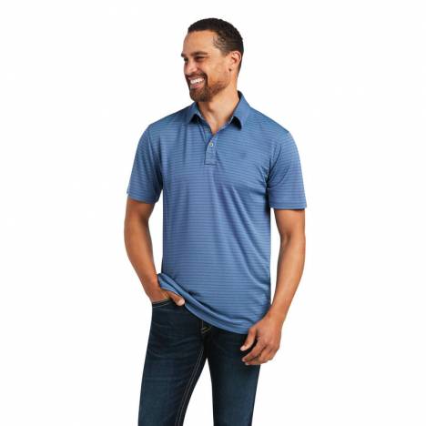Ariat Mens Oxford Stripe Fitted Polo Shirt
