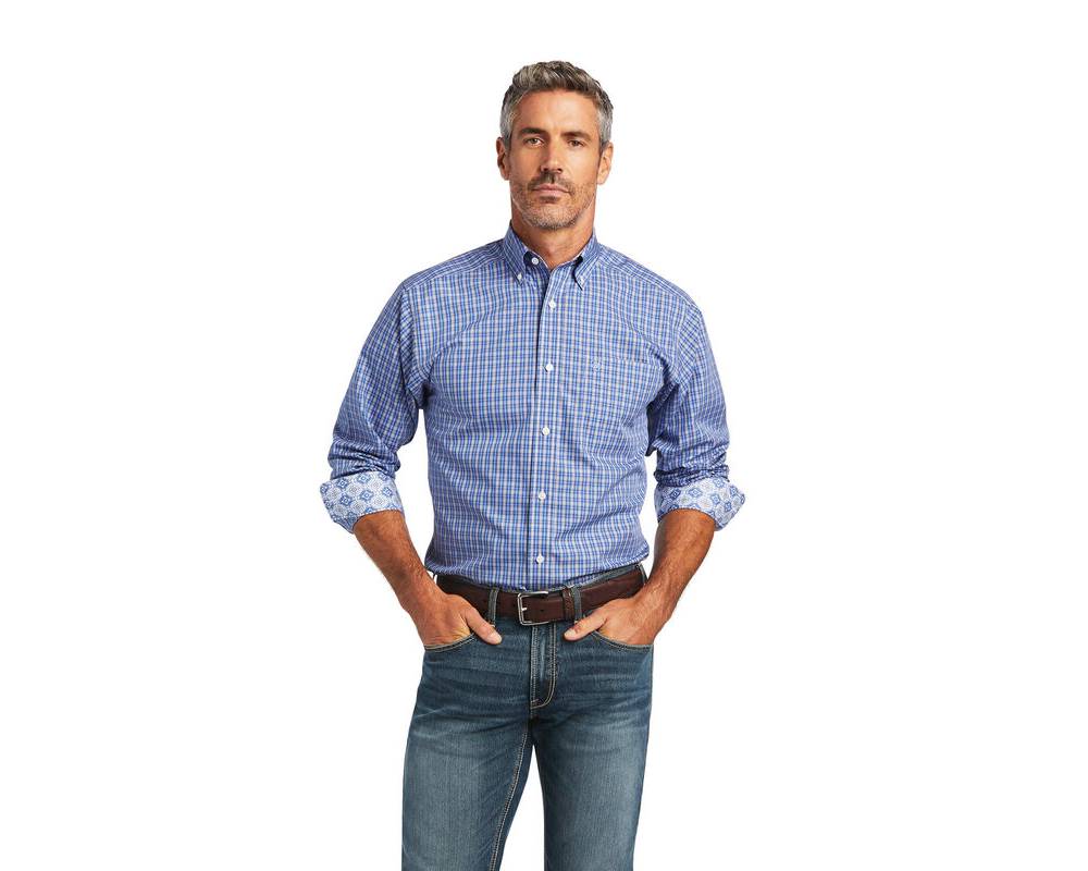Ariat Mens Wrinkle Free Ezrah Fitted Shirt | HorseLoverZ