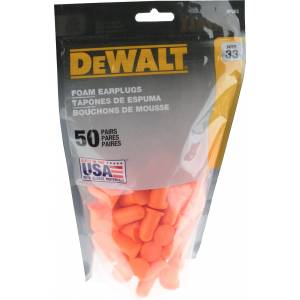 DeWalt Disposable Foam Uncorded Earplugs - 50 Pair