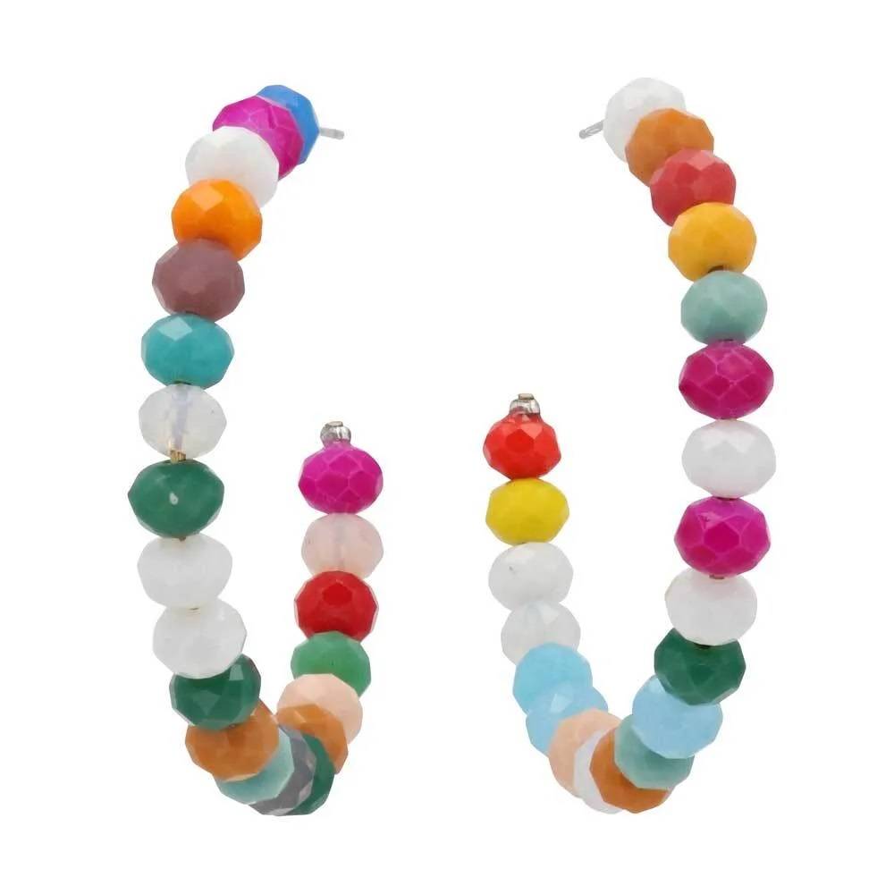 Montana Silversmiths Springs Principal Beaded Attitude Hoop Earrings