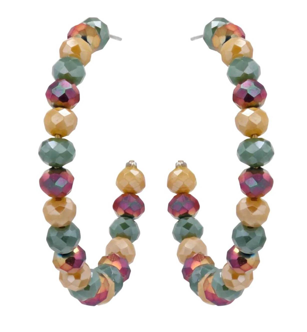 Montana Silversmiths Shimmering Fall Beaded Attitude Hoop Earrings
