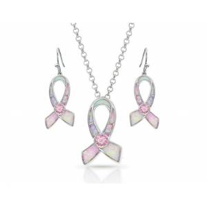 Montana Silversmiths Pink Opal Ribbon Jewelry Set