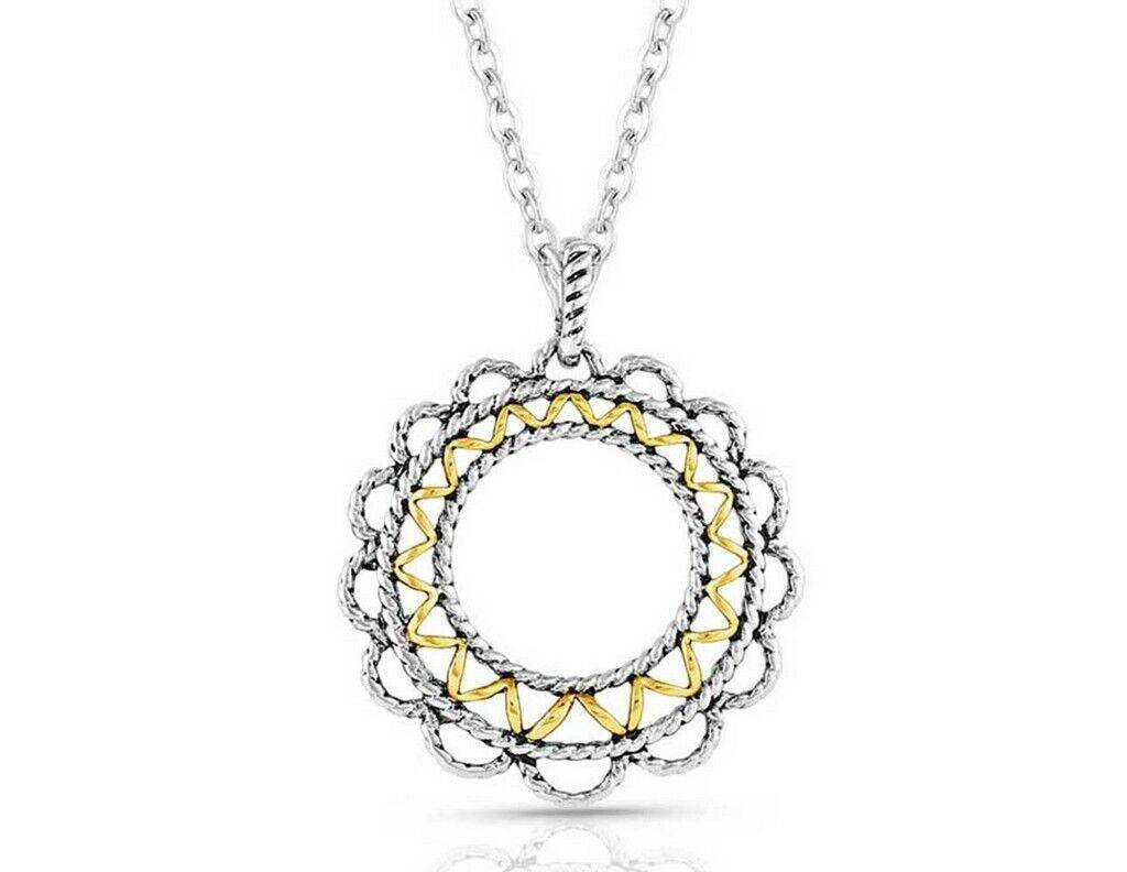 Montana Silversmiths Western Lace Two-Tone Pendant Necklace