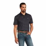 Ariat Mens Ombre Stripe Fitted Short Sleeve Polo Shirt