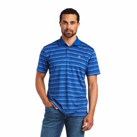 Ariat Mens Ombre Stripe Fitted Short Sleeve Polo Shirt